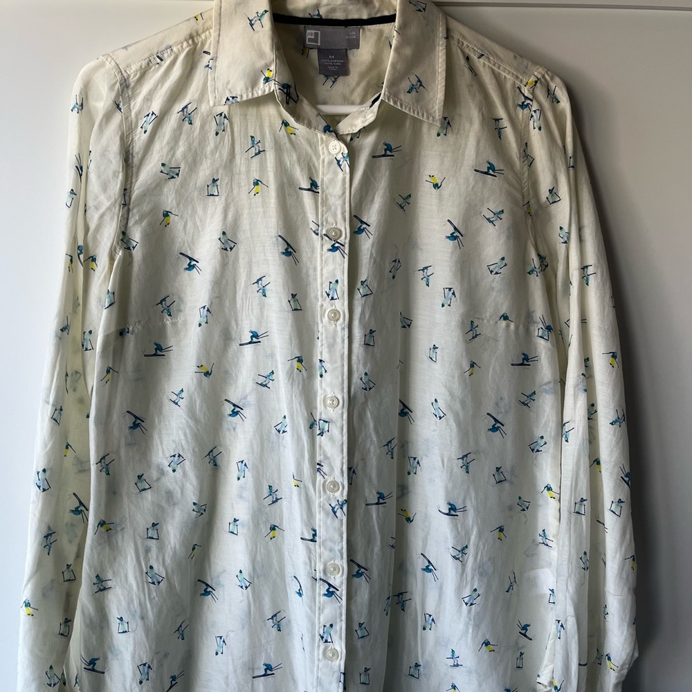 Patterned Cream Blouse